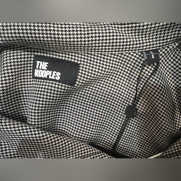 The Kooples Loose Fit Micro Houndstooth Shirt  Large NWT Collared Button front - Picture 6 of 11
